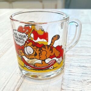Vintage Garfield Mug Use Your Friends Wisely McDonald's 1978 Glass Cup